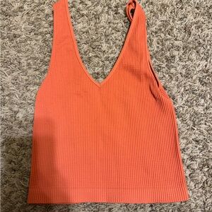 Ribbed Orange Tank Top